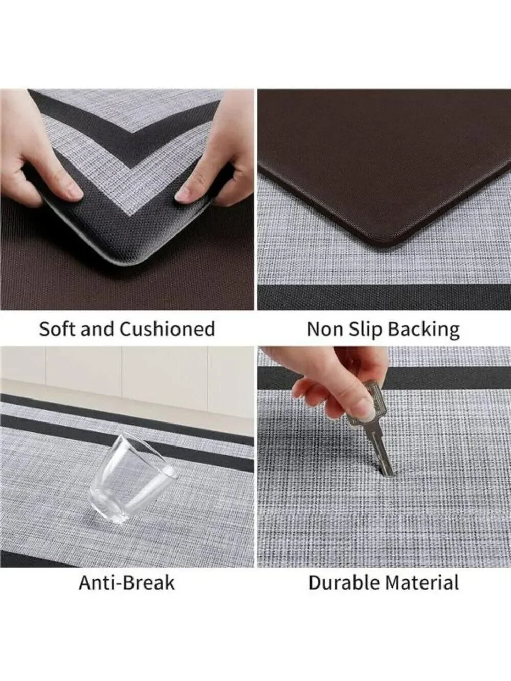 Mattitude Anti-Fatigue Kitchen Mats 2-Pack Non-Skid Waterproof Ergonomic Rugs